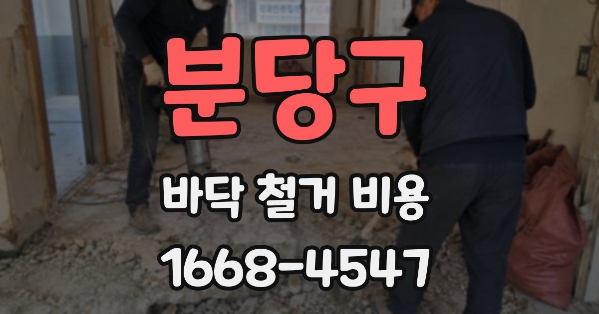 분당구 바닥 철거 비용