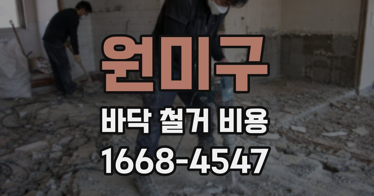 원미구 바닥 철거 비용