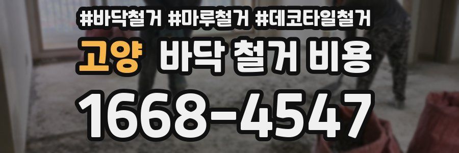 고양 바닥 철거 비용