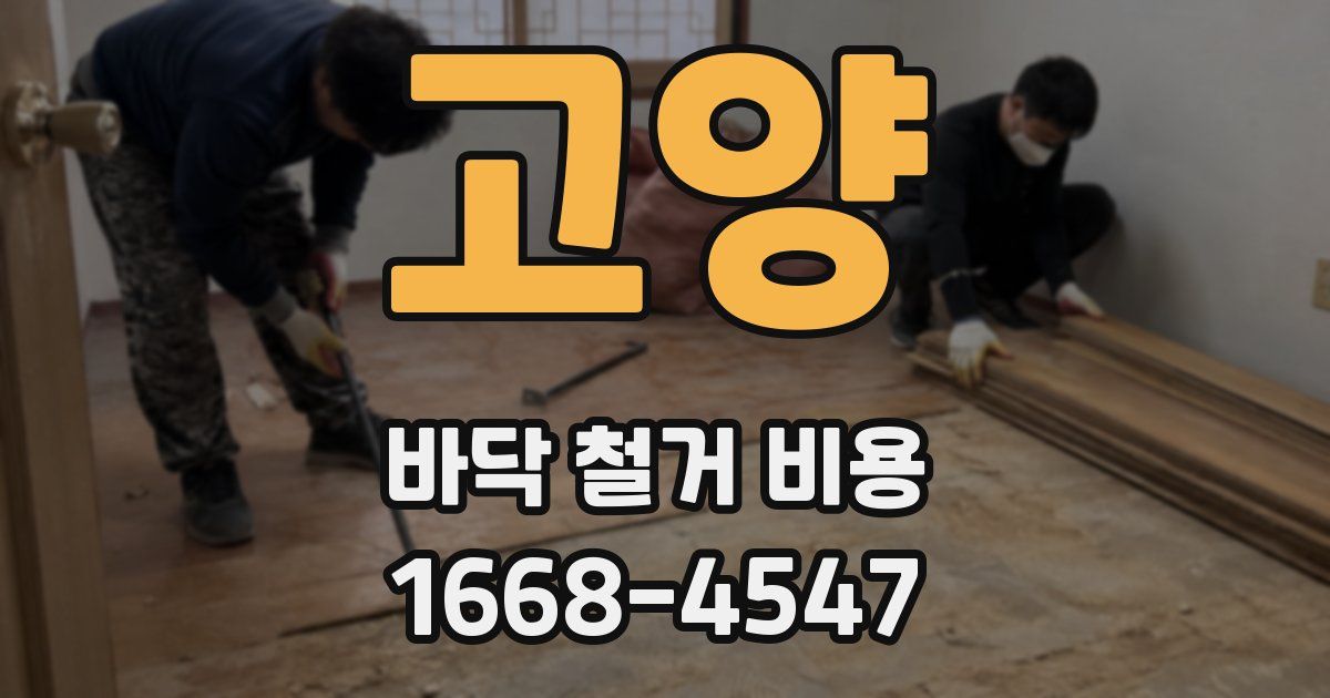 고양 바닥 철거 비용