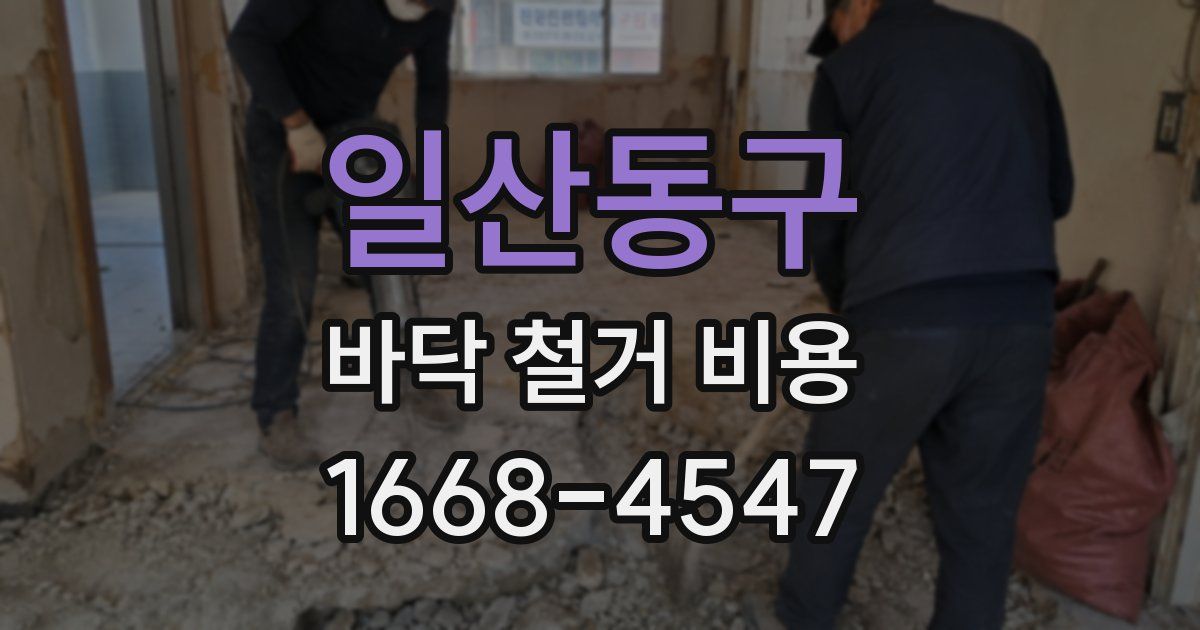 일산동구 바닥 철거 비용