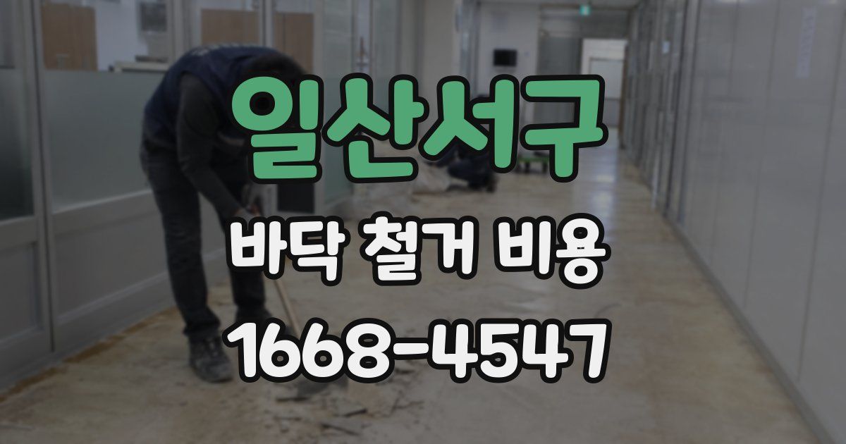 일산서구 바닥 철거 비용