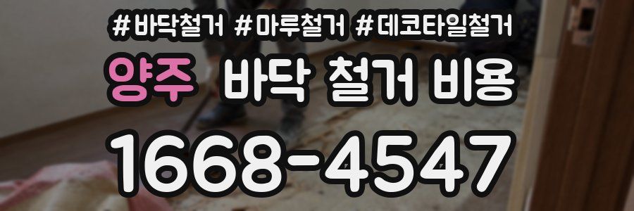양주 바닥 철거 비용