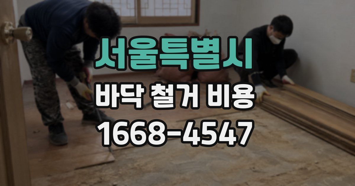 서울특별시 바닥 철거 비용