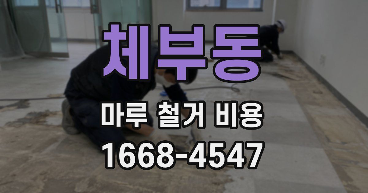 체부동 마루 철거 비용