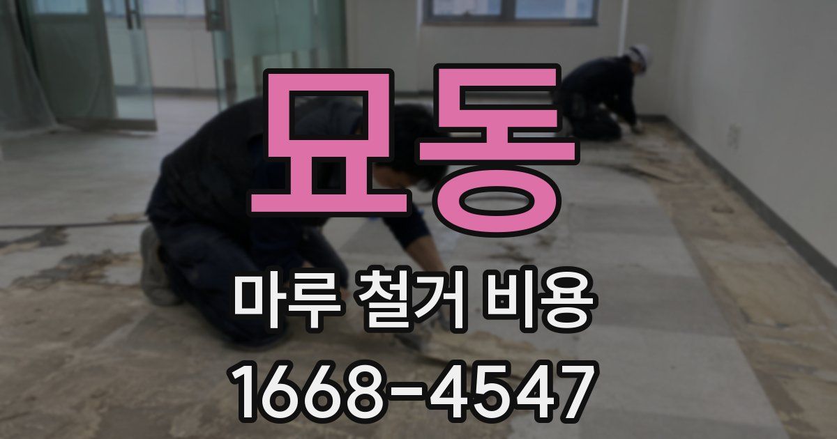 묘동 마루 철거 비용