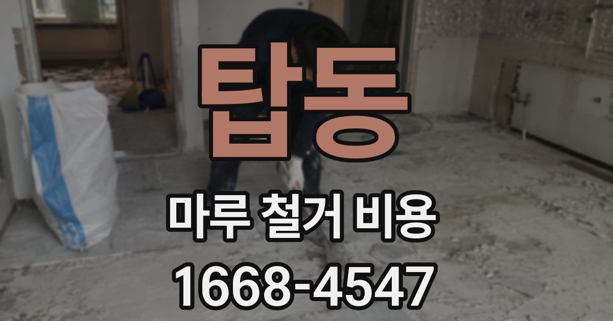 탑동 마루 철거 비용