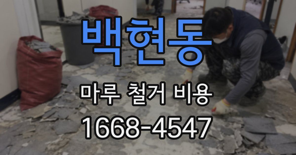 백현동 마루 철거 비용