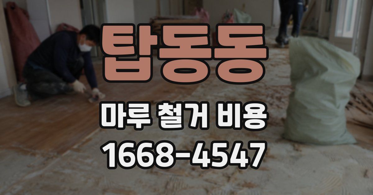 탑동동 마루 철거 비용