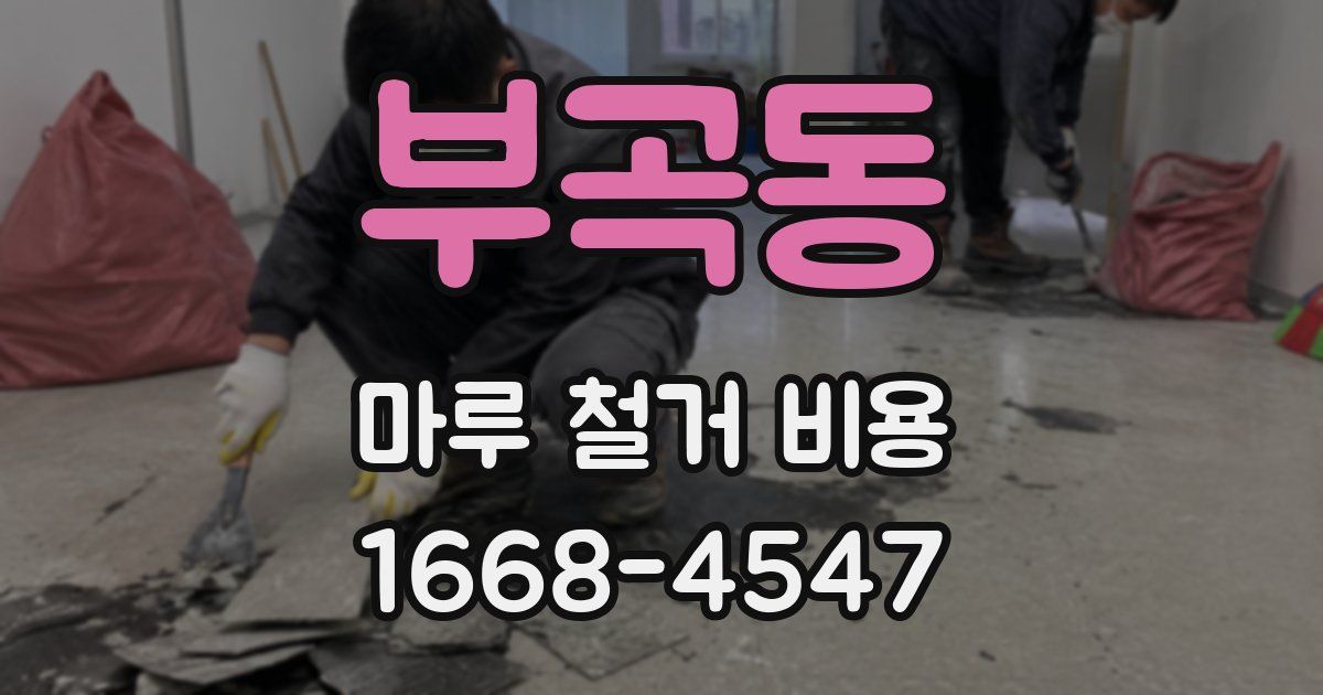 부곡동 마루 철거 비용