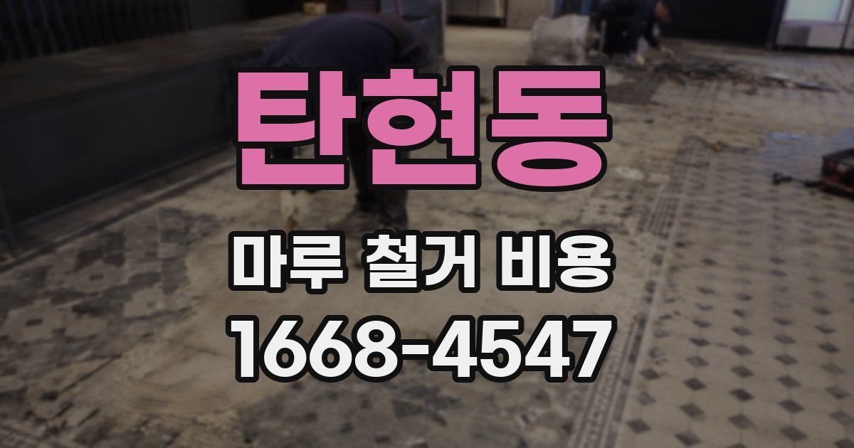 탄현동 마루 철거 비용