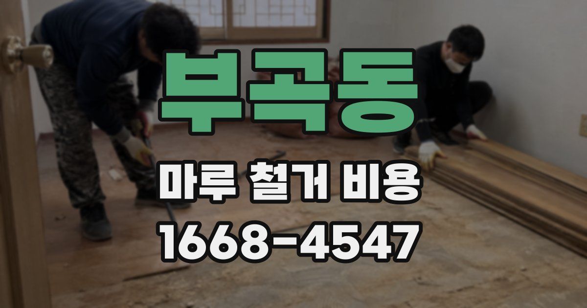 부곡동 마루 철거 비용