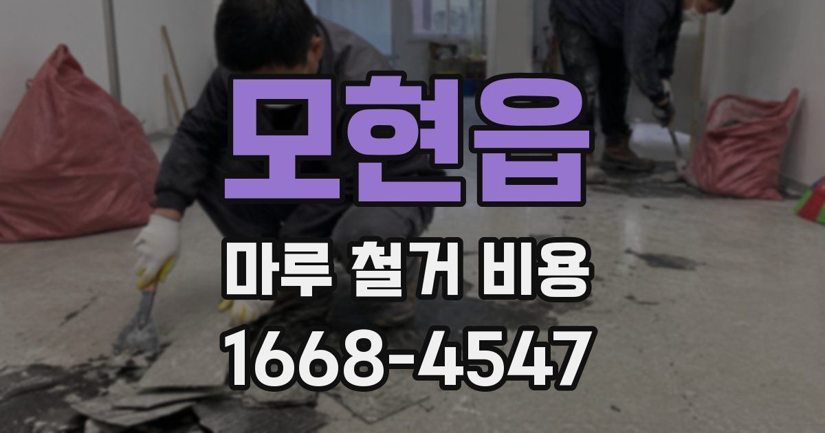 모현읍 마루 철거 비용