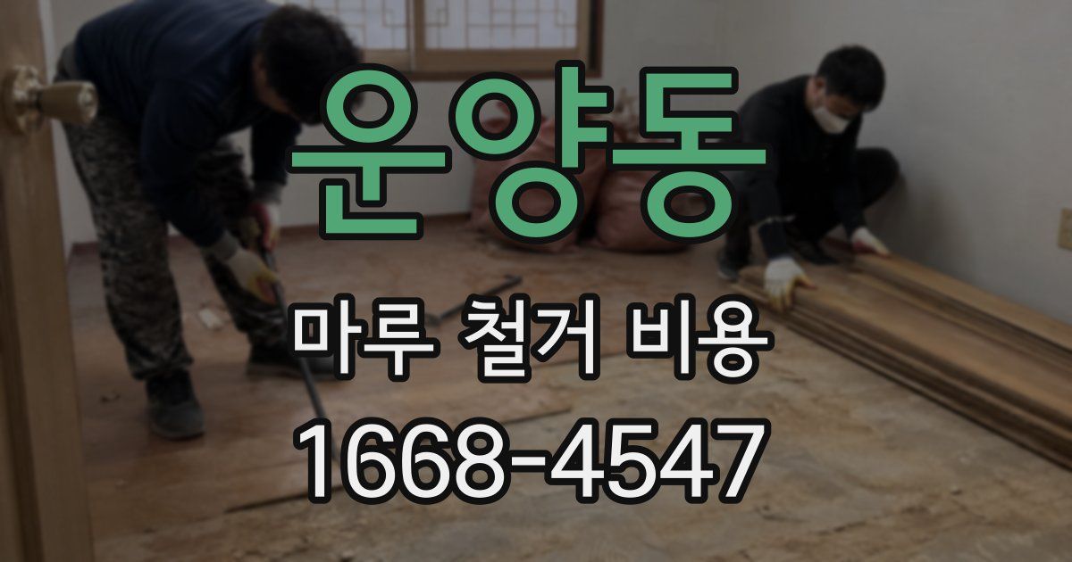 운양동 마루 철거 비용