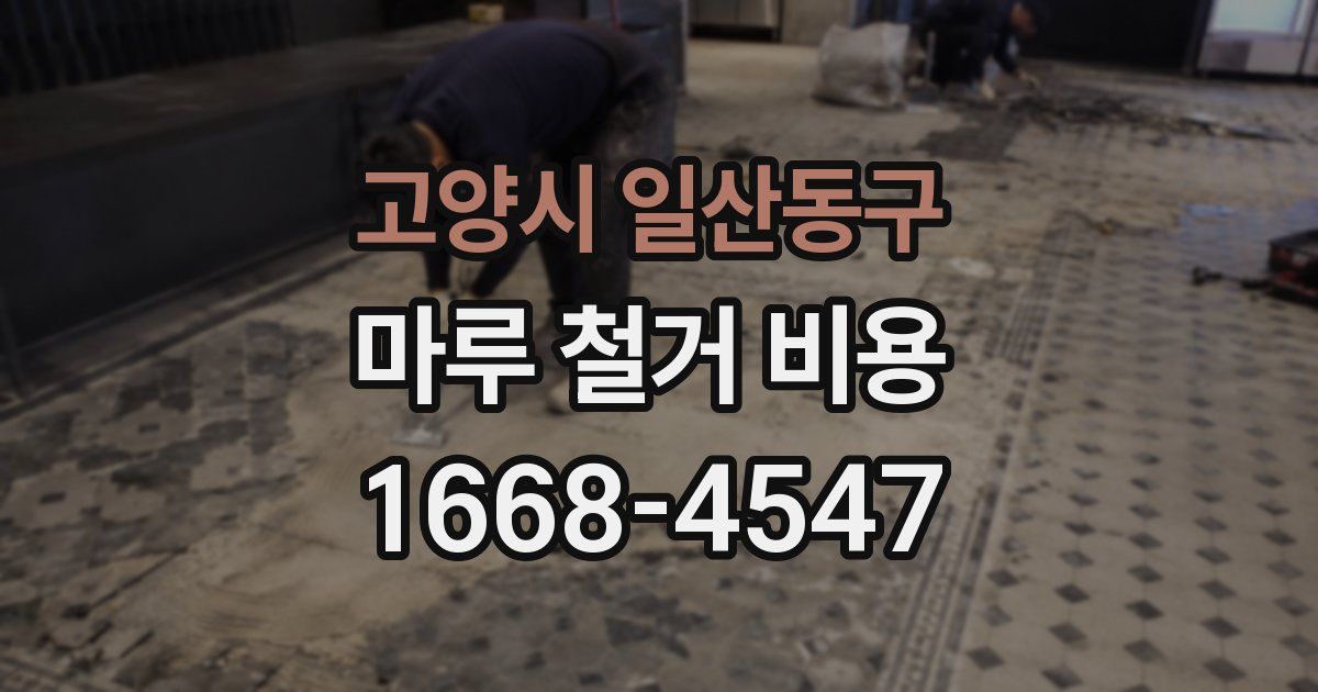 고양시 일산동구 마루 철거 비용