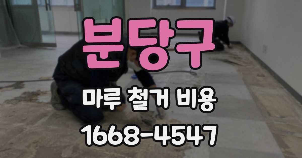 분당구 마루 철거 비용