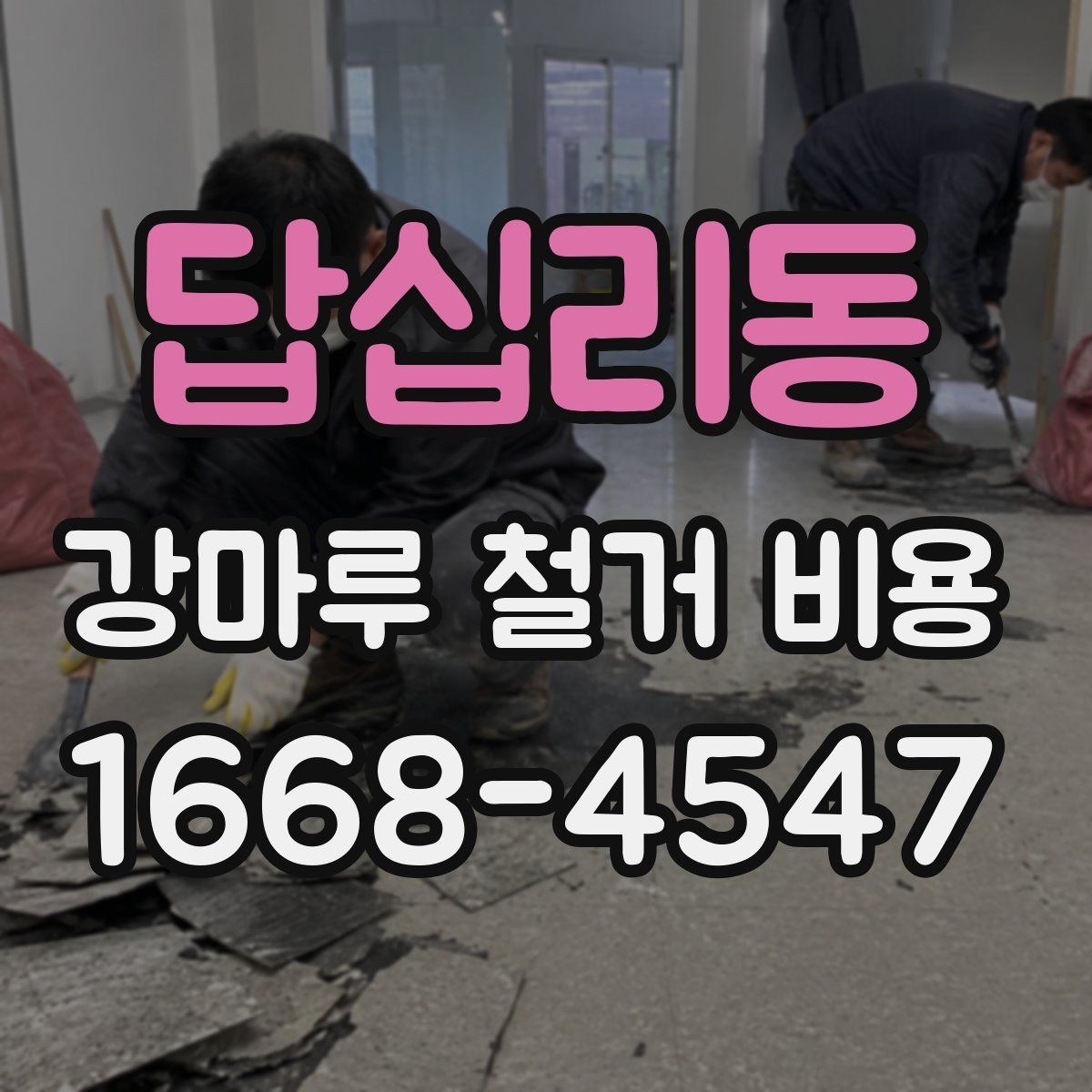 답십리동 강마루 철거 비용 관리사무소 협조가 필요한 상황