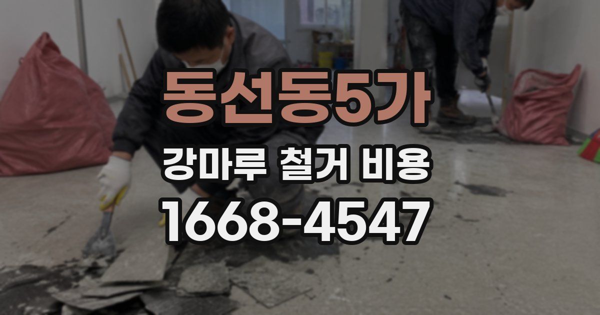 동선동5가 강마루 철거 비용