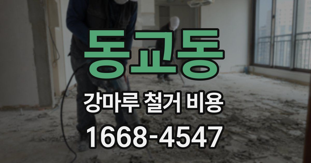 동교동 강마루 철거 비용