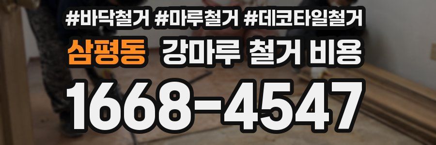 삼평동 강마루 철거 비용
