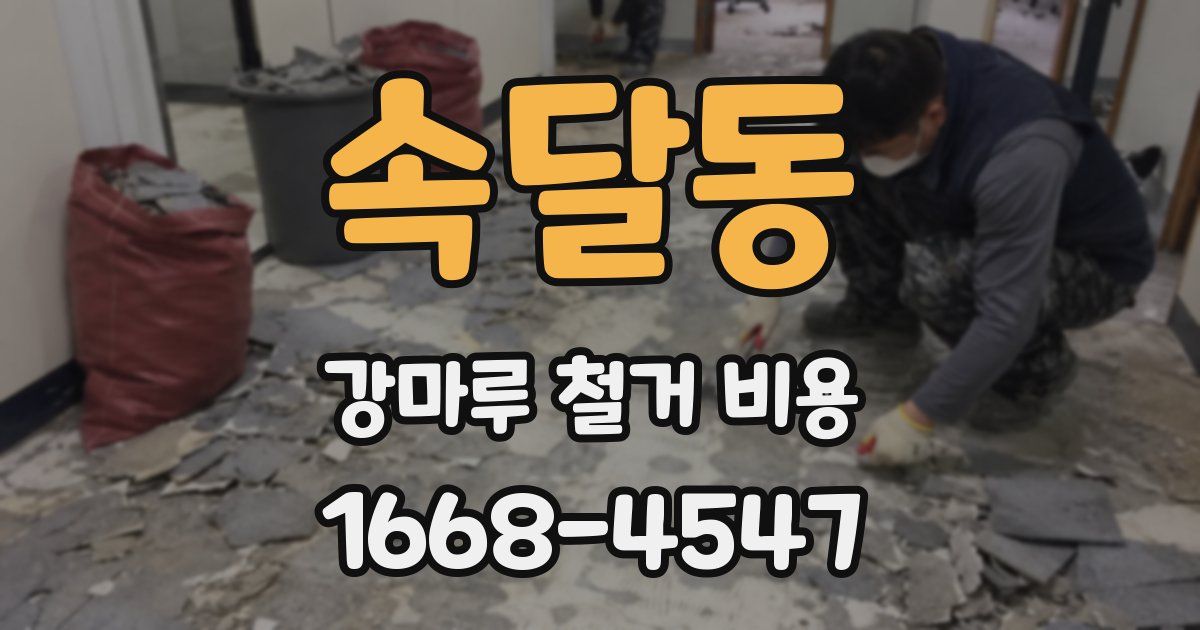 속달동 강마루 철거 비용