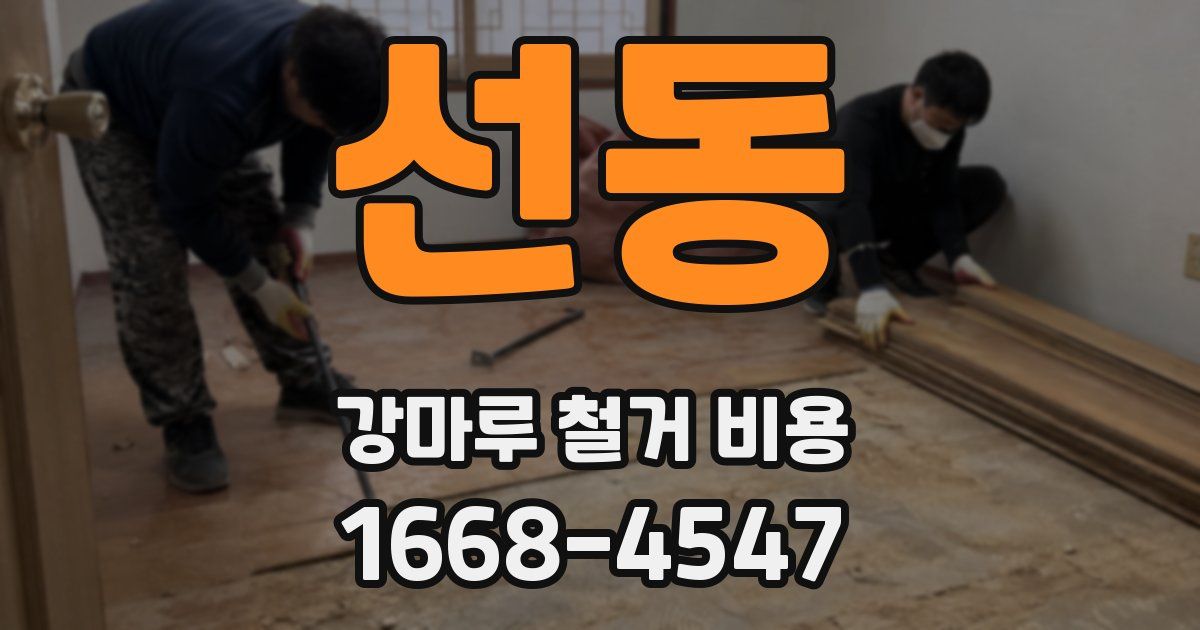 선동 강마루 철거 비용