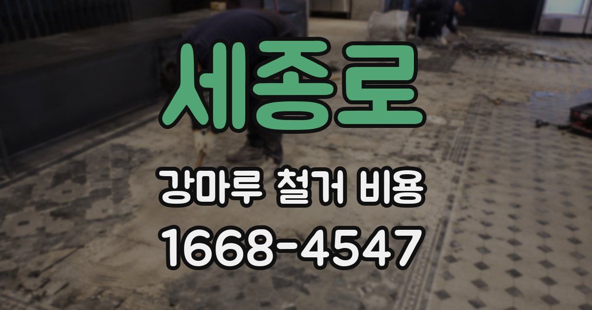 세종로 강마루 철거 비용