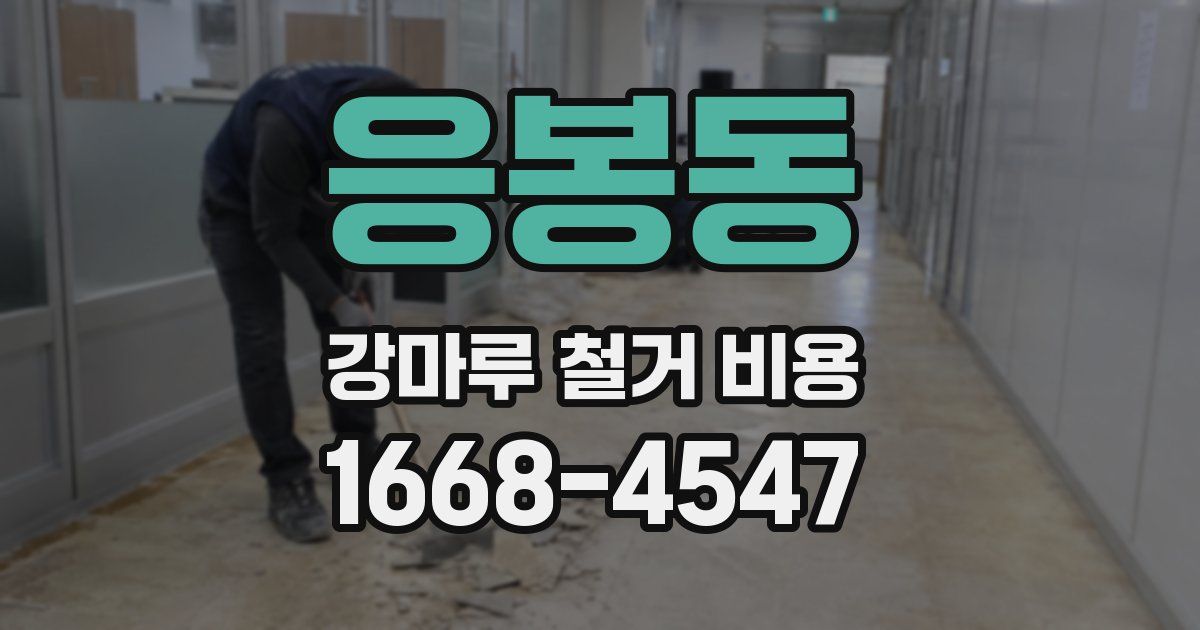 응봉동 강마루 철거 비용