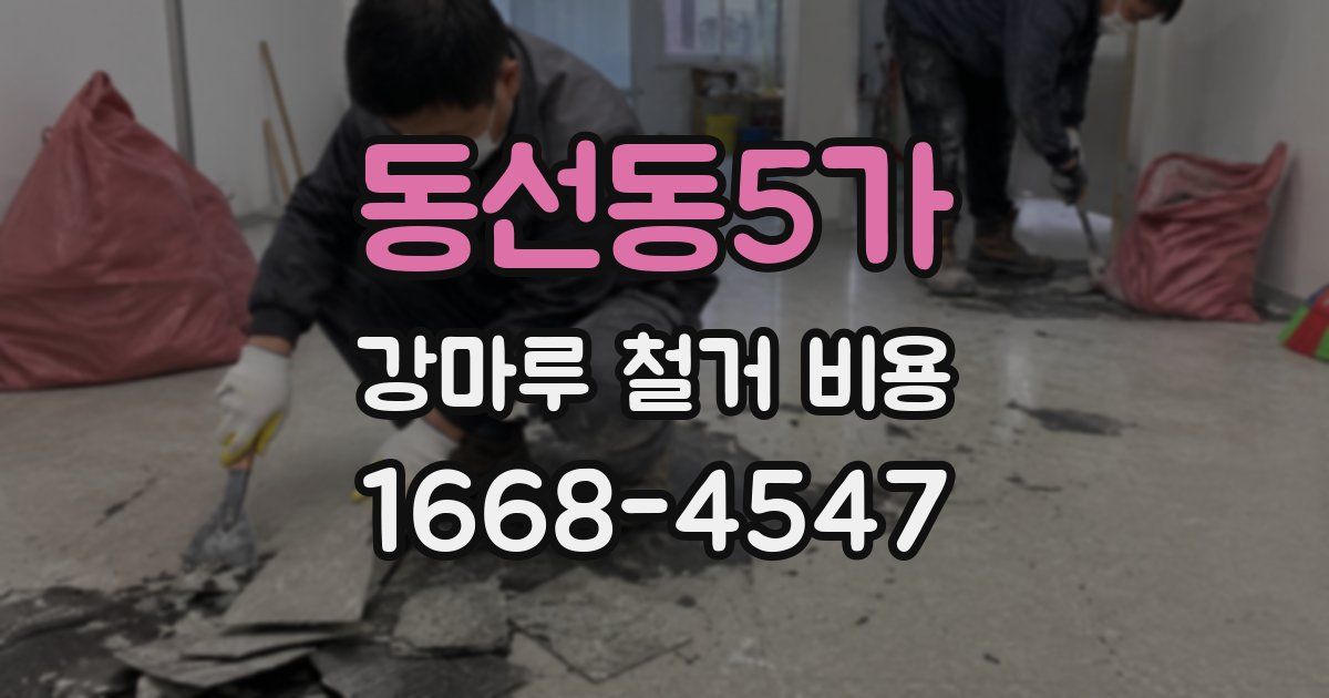 동선동5가 강마루 철거 비용
