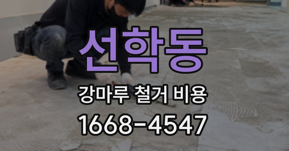 선학동 강마루 철거 비용