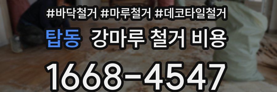 탑동 강마루 철거 비용