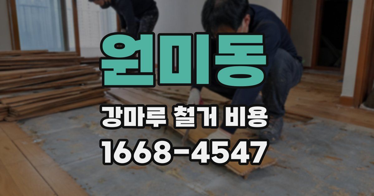원미동 강마루 철거 비용