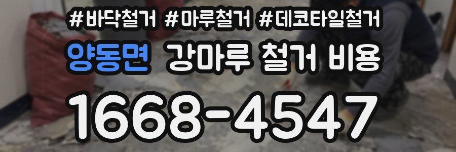 양동면 강마루 철거 비용