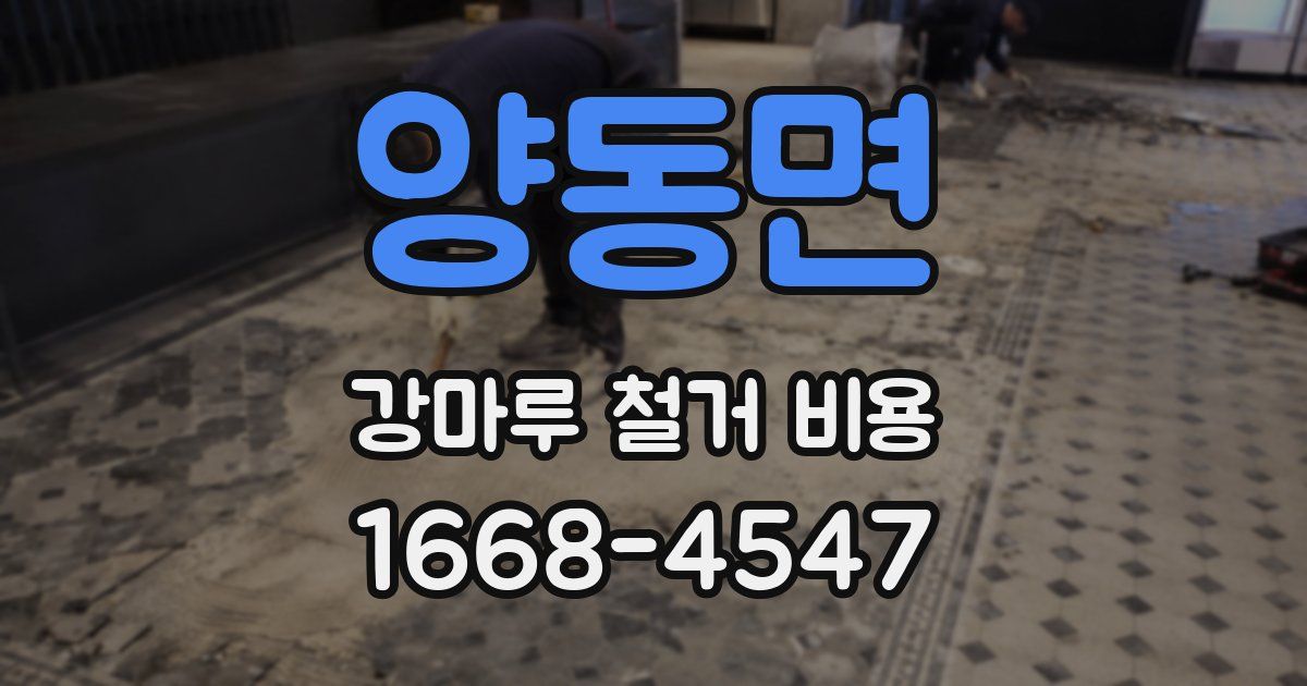 양동면 강마루 철거 비용