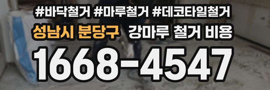 성남시 분당구 강마루 철거 비용