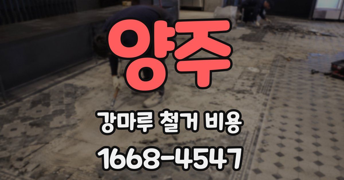 양주 강마루 철거 비용