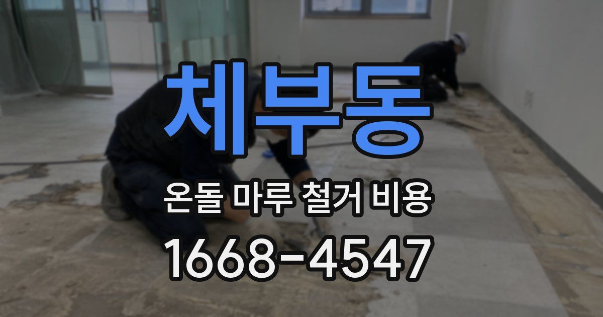 체부동 온돌 마루 철거 비용
