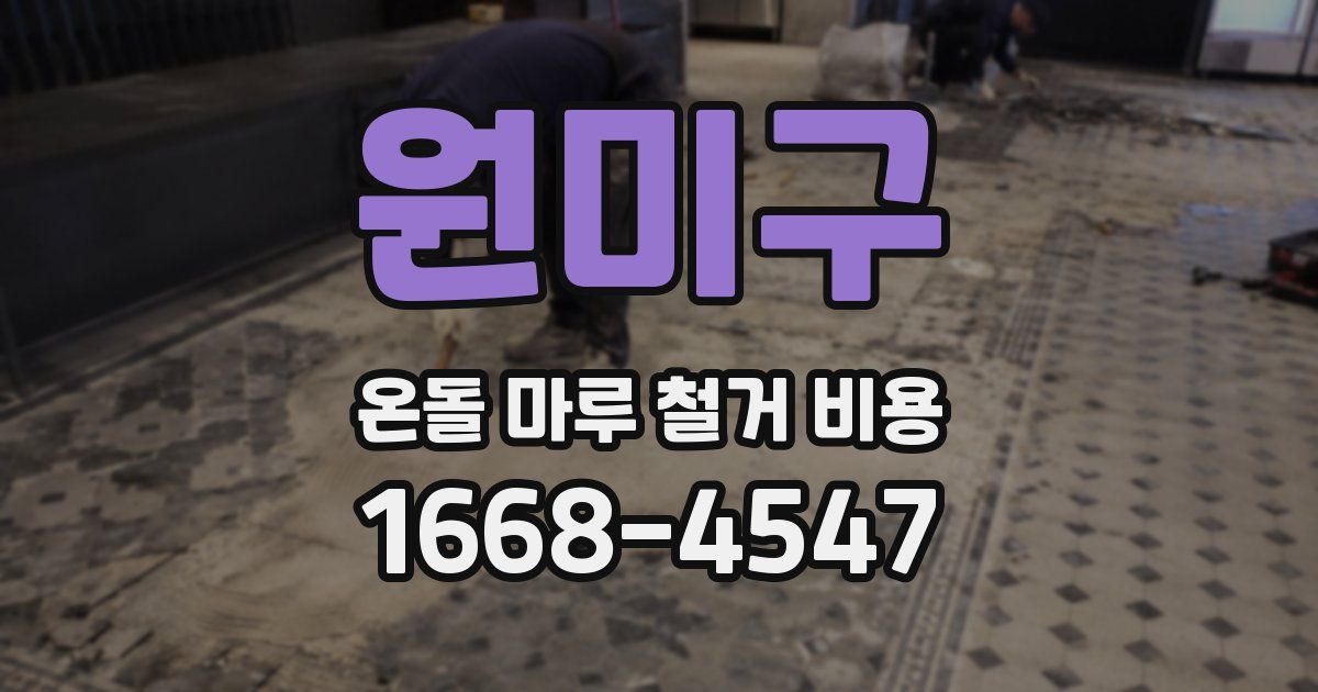 원미구 온돌 마루 철거 비용
