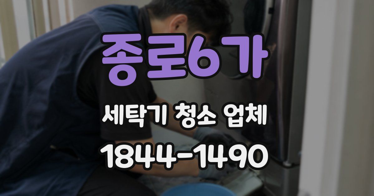 종로6가 세탁기 청소 업체