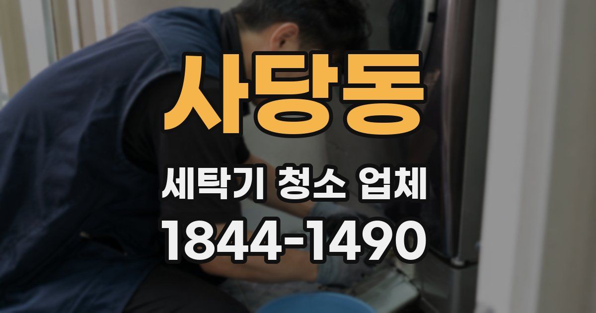사당동 세탁기 청소 업체