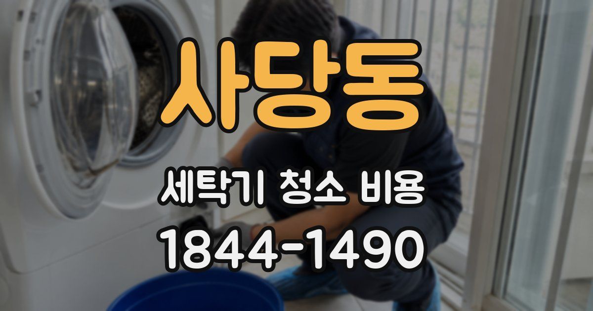 사당동 세탁기 청소 비용
