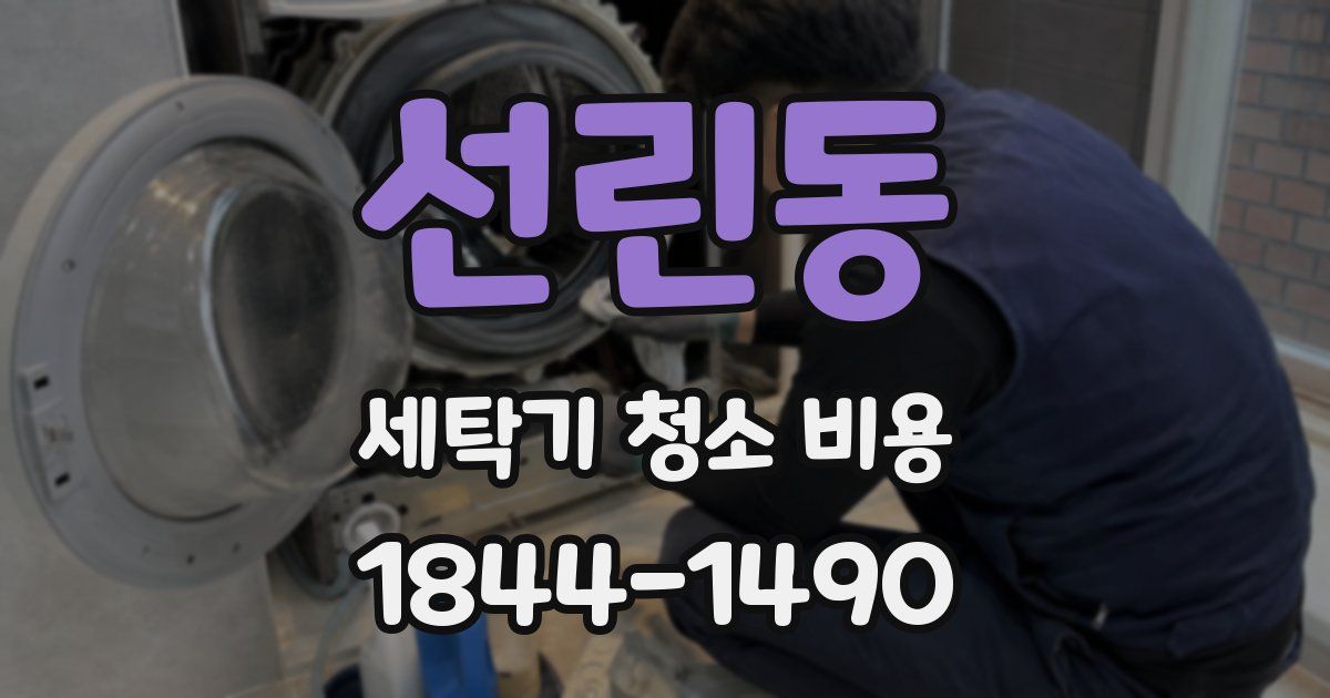선린동 세탁기 청소 비용