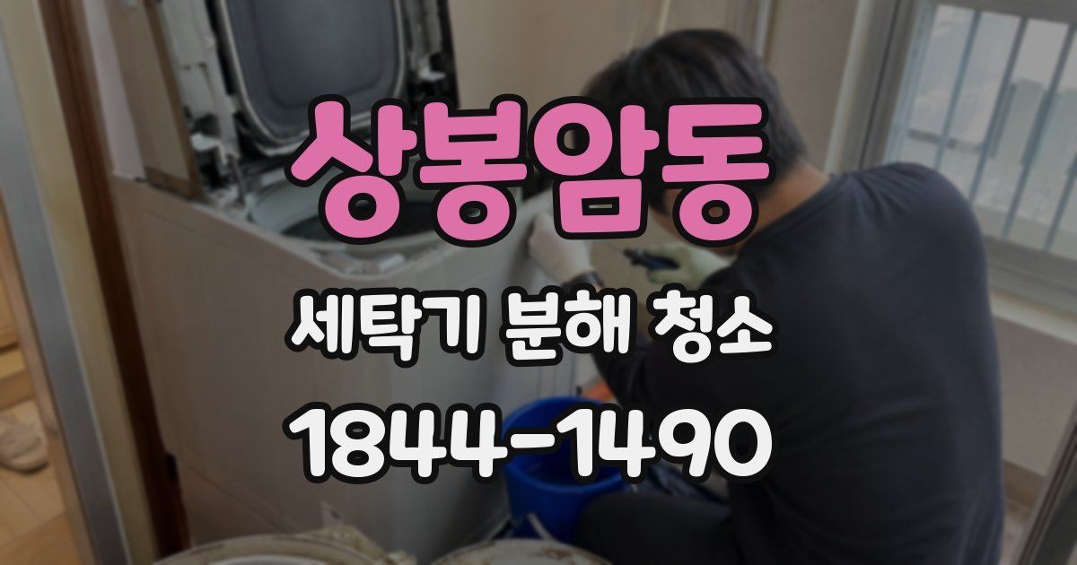 상봉암동 세탁기 분해 청소