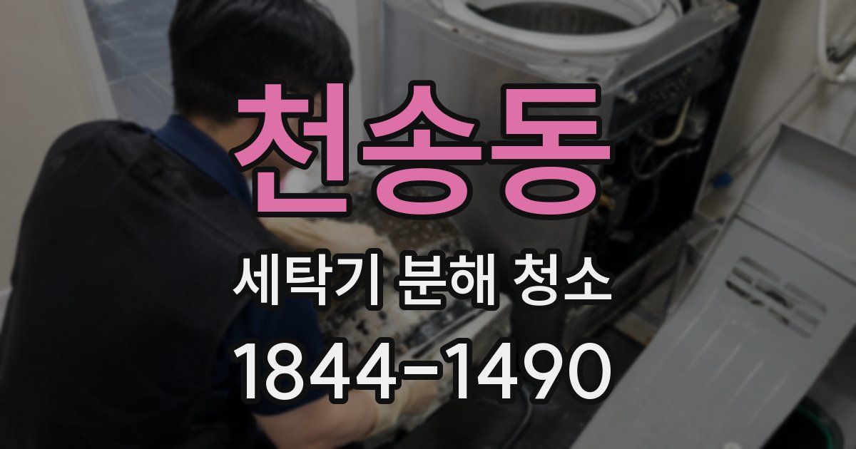 천송동 세탁기 분해 청소