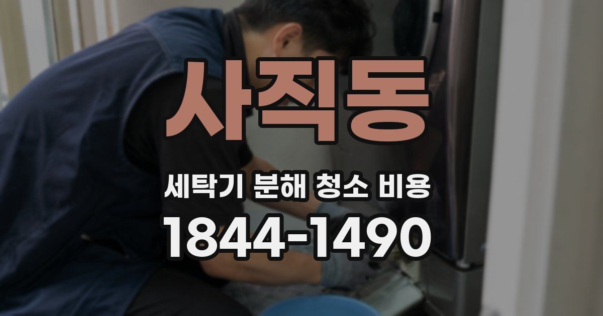 사직동 세탁기 분해 청소 비용