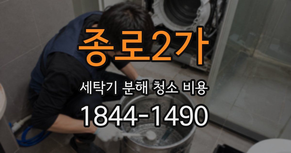 종로2가 세탁기 분해 청소 비용