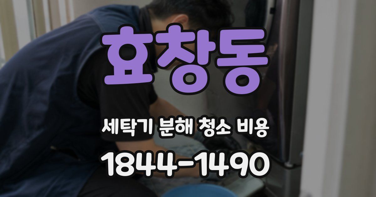 효창동 세탁기 분해 청소 비용