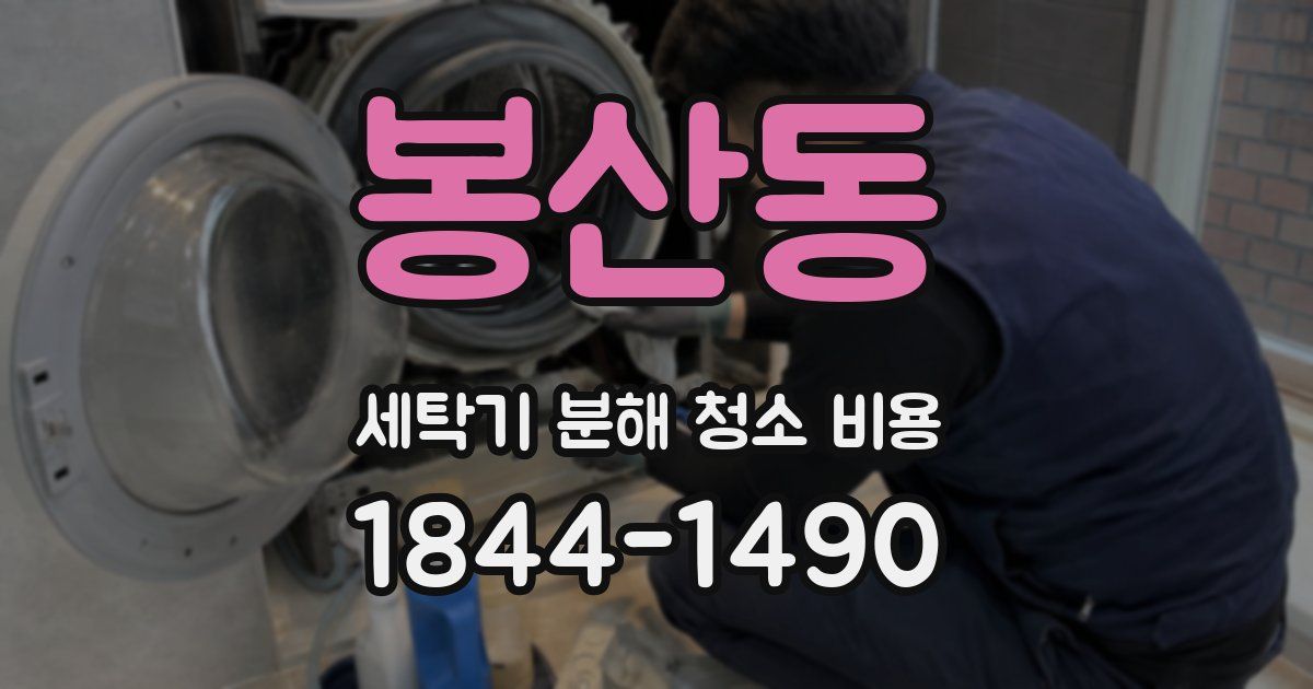 봉산동 세탁기 분해 청소 비용