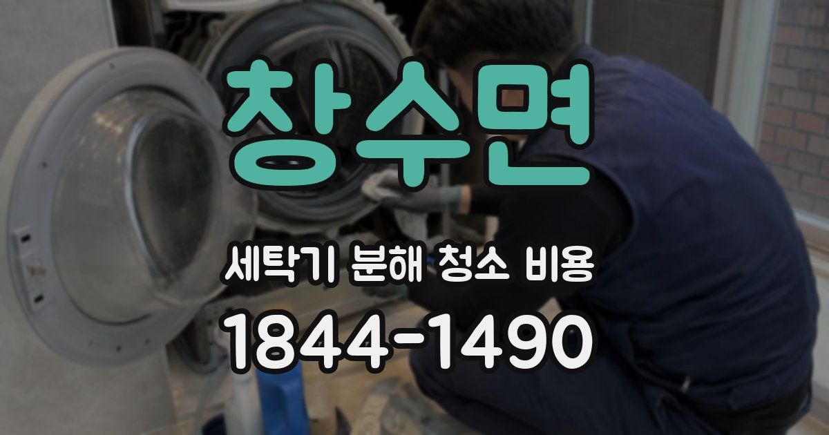 창수면 세탁기 분해 청소 비용