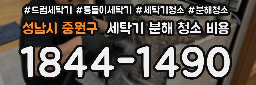 성남시 중원구 세탁기 분해 청소 비용